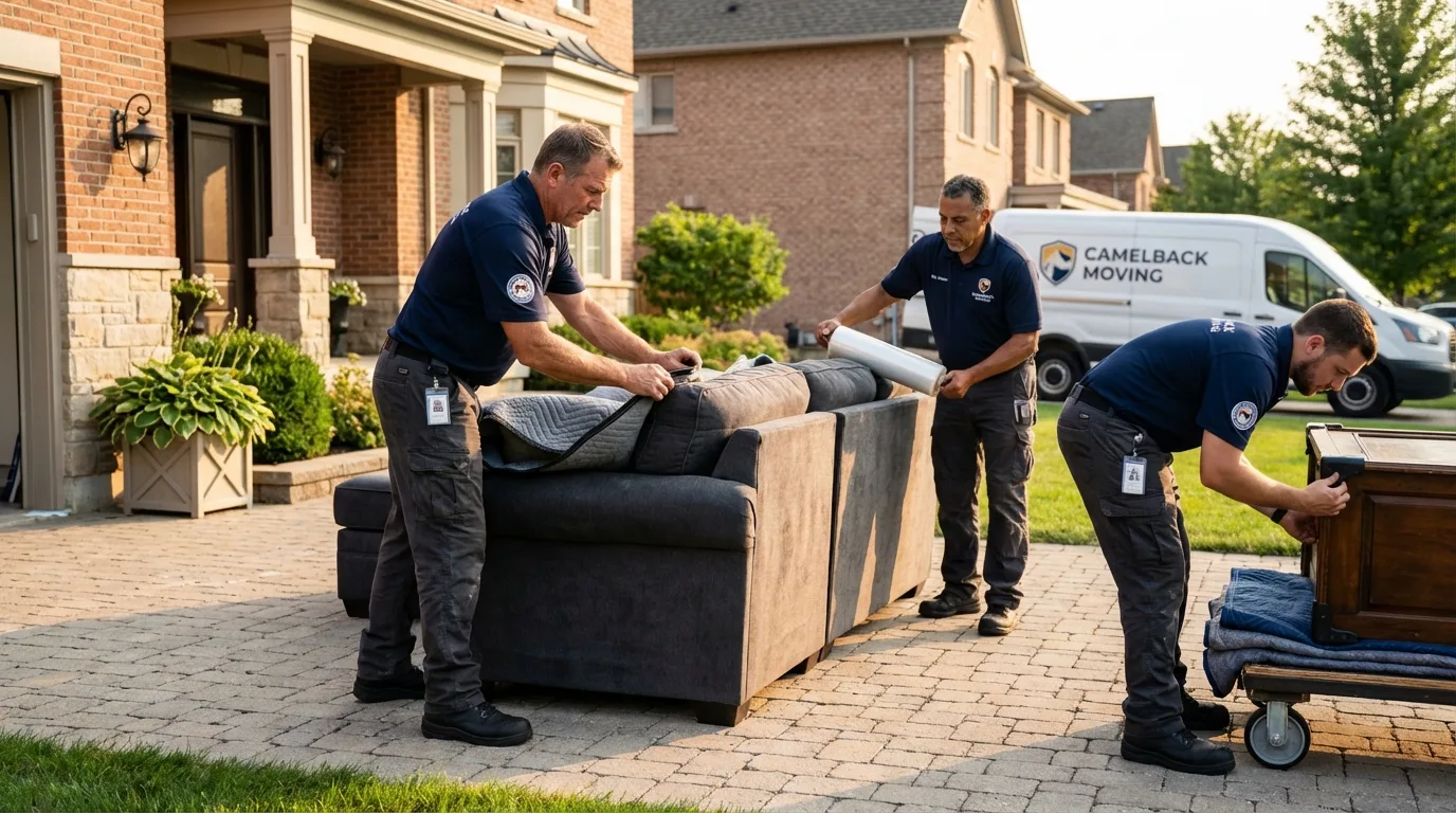 Large estate moving crew wrapping furniture in Bogart, GA